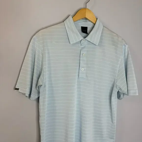 Dunning Golf Striped Performance Polo Shirt Short Sleeve Men's Medium - Picture 2 of 7